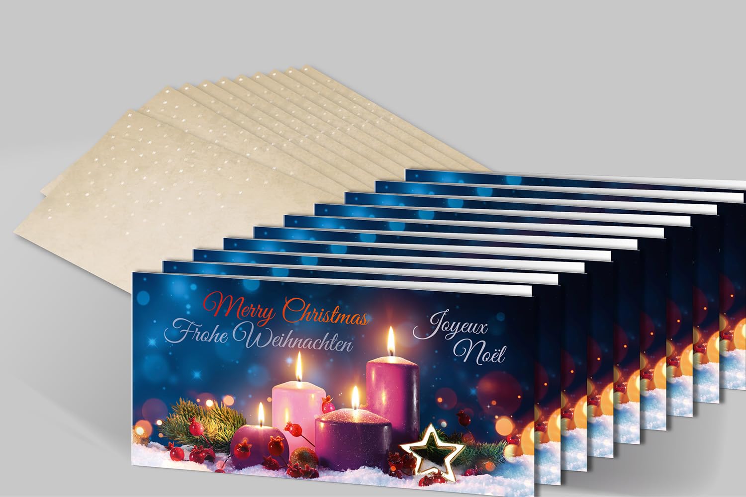 Edition Colibri Set 15 Cartoline Di Natale Con Buste – 3 Motivi Nostalgici 14,8x10,5 Cm – Carta 300g/m² – Fatto In Germania