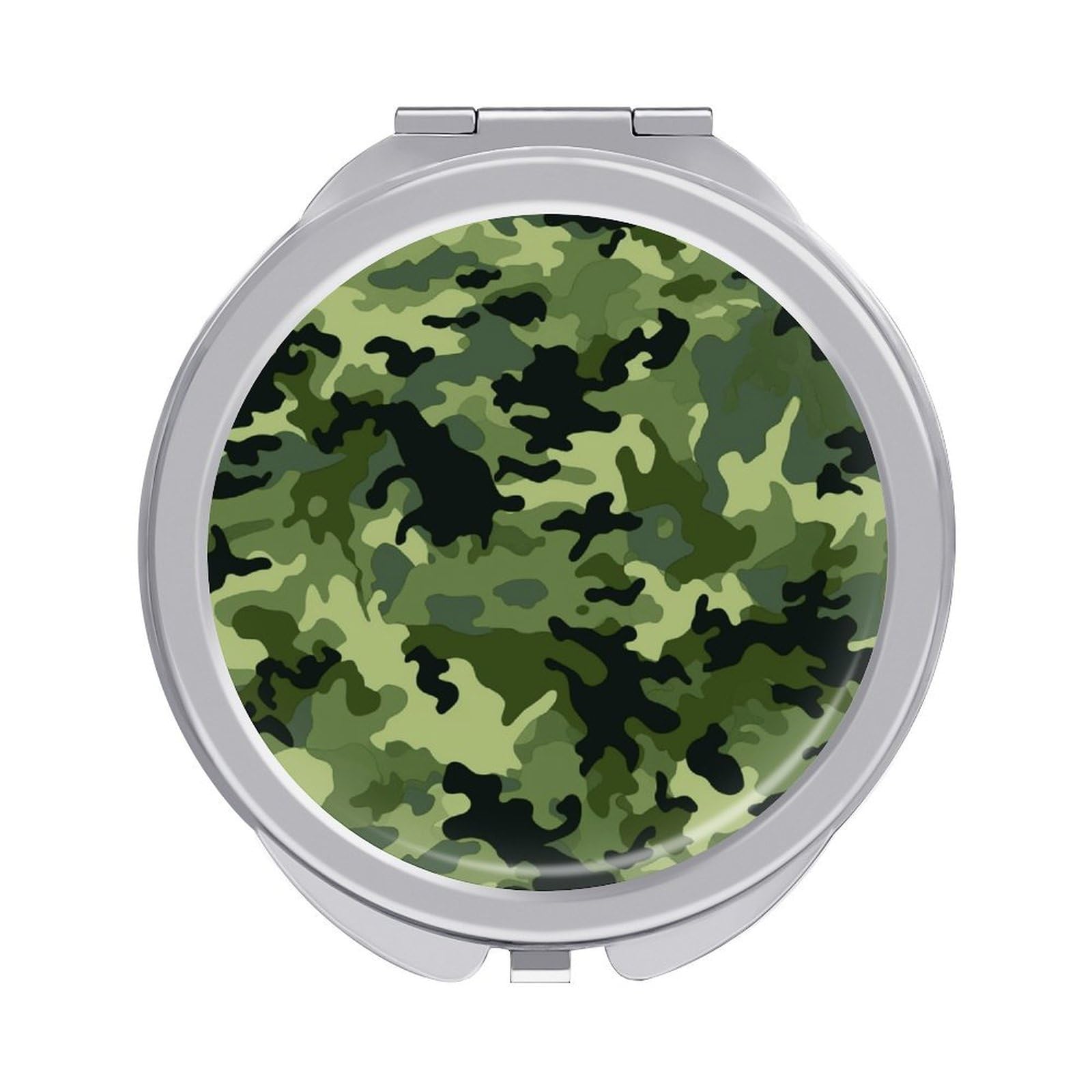 FekiLoot Camo Green Travel Makeup Mirror 2 X /1 X Magnifying Slim Pocket Mirrors Compact for Purse Travel Makeup Mirrors for Pocket, Handbag, Purse Women Gift