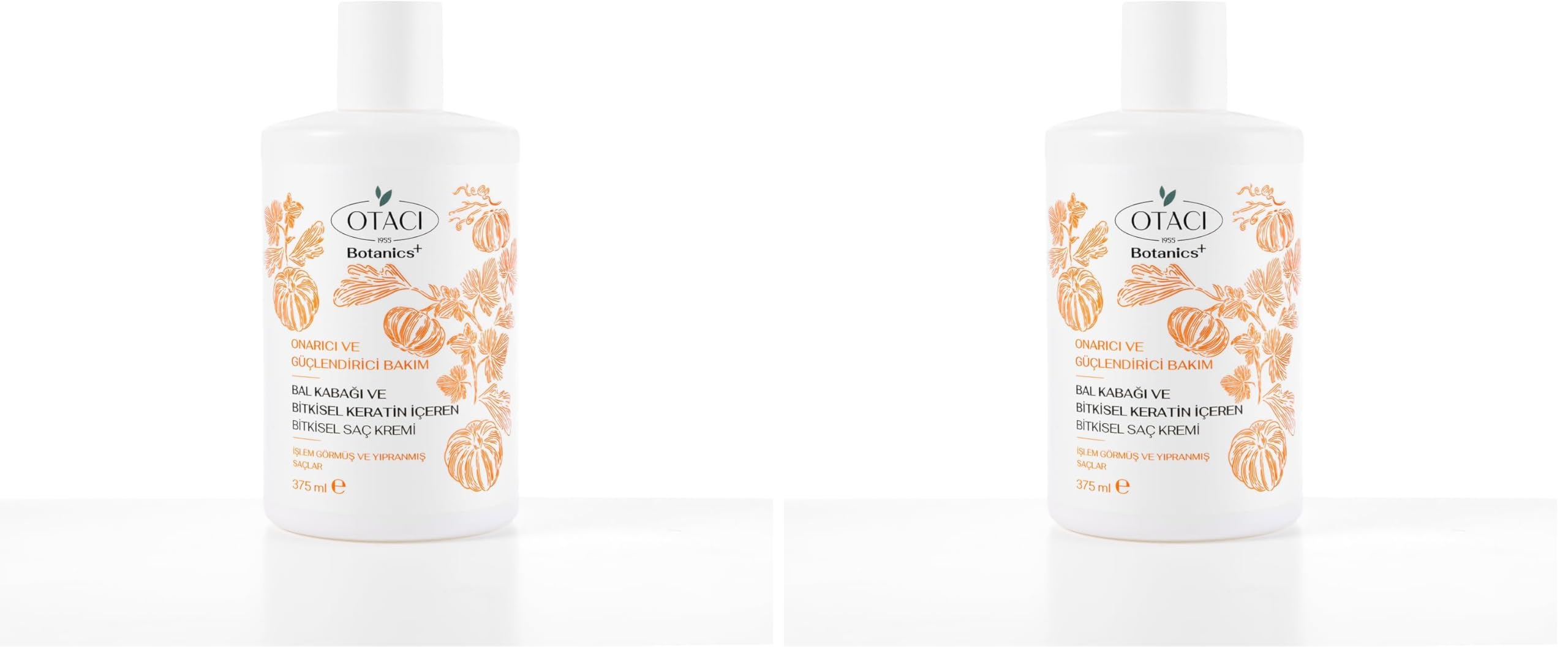 Otacı Botanics Onarıcı & Güçlendirici Bakım - Balkabağı ve Bitkisel Keratin İçeren Bitkisel Saç Kremi (2 paketi)