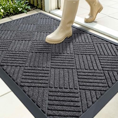 Image of OLANLY Front Door Mat Outside Entrance 35x23, Waterproof Heavy-Duty Doormat