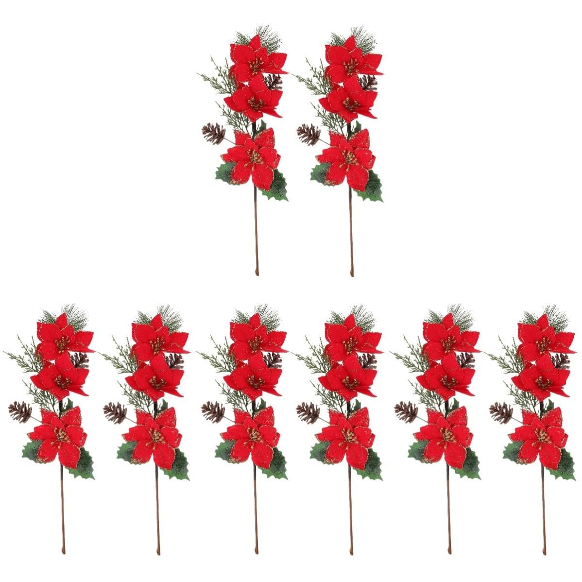 Didiseaon 8 Stück Künstliche Weihnachtsblumen Deko Rot für Party und