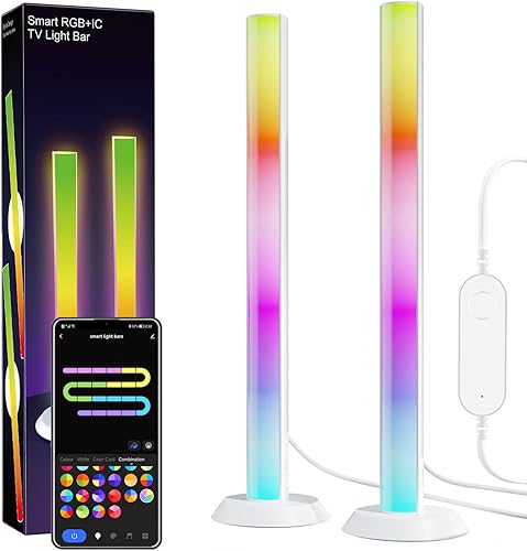 Barra de luz LED inteligente, retroiluminación de TV, iluminación ambiental, funciona con Alexa, barra de luz RGB para habitación con 16 millones de