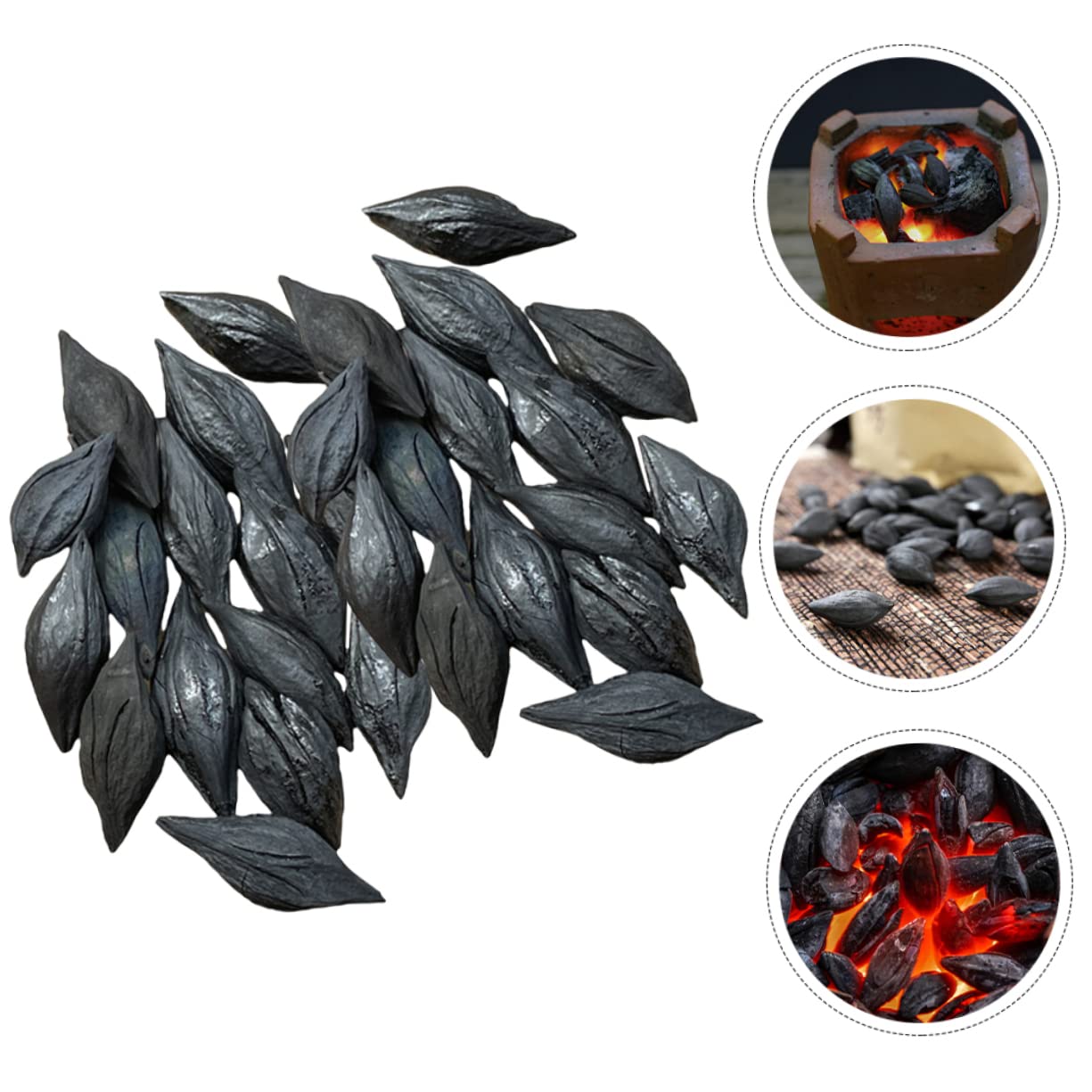 TOYANDONA Carbone di Legno D’olivo 500g, Sacchetto, per Stufa e Cottura in Casa o All’aperto, Uso Efficiente e Semplice
