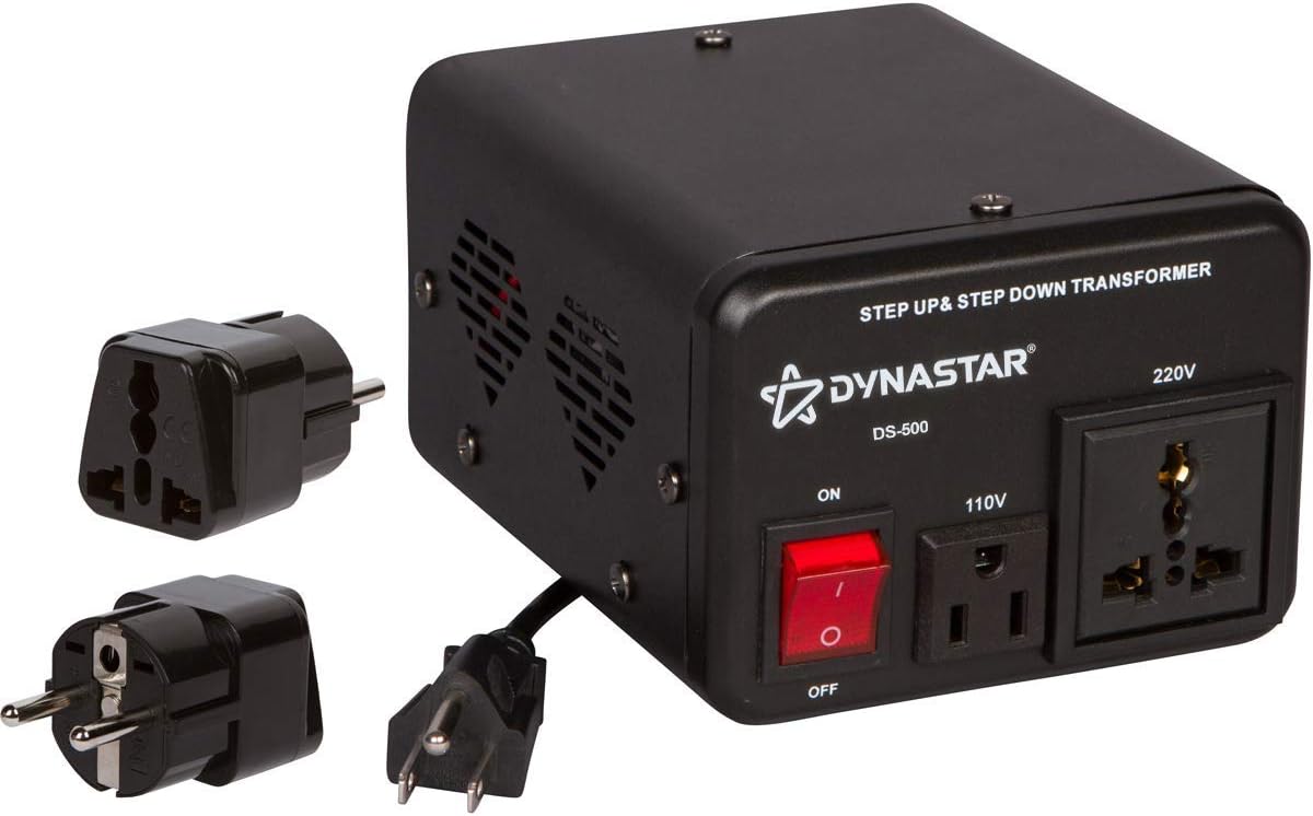 Dynastar Step Up & Step Down Voltage Converter and Transformer, 110-220 to 220-240 Volts; Heavy Duty, Extra Durable Lifetime Coil, 5-Year-Warranty, 500 Watts