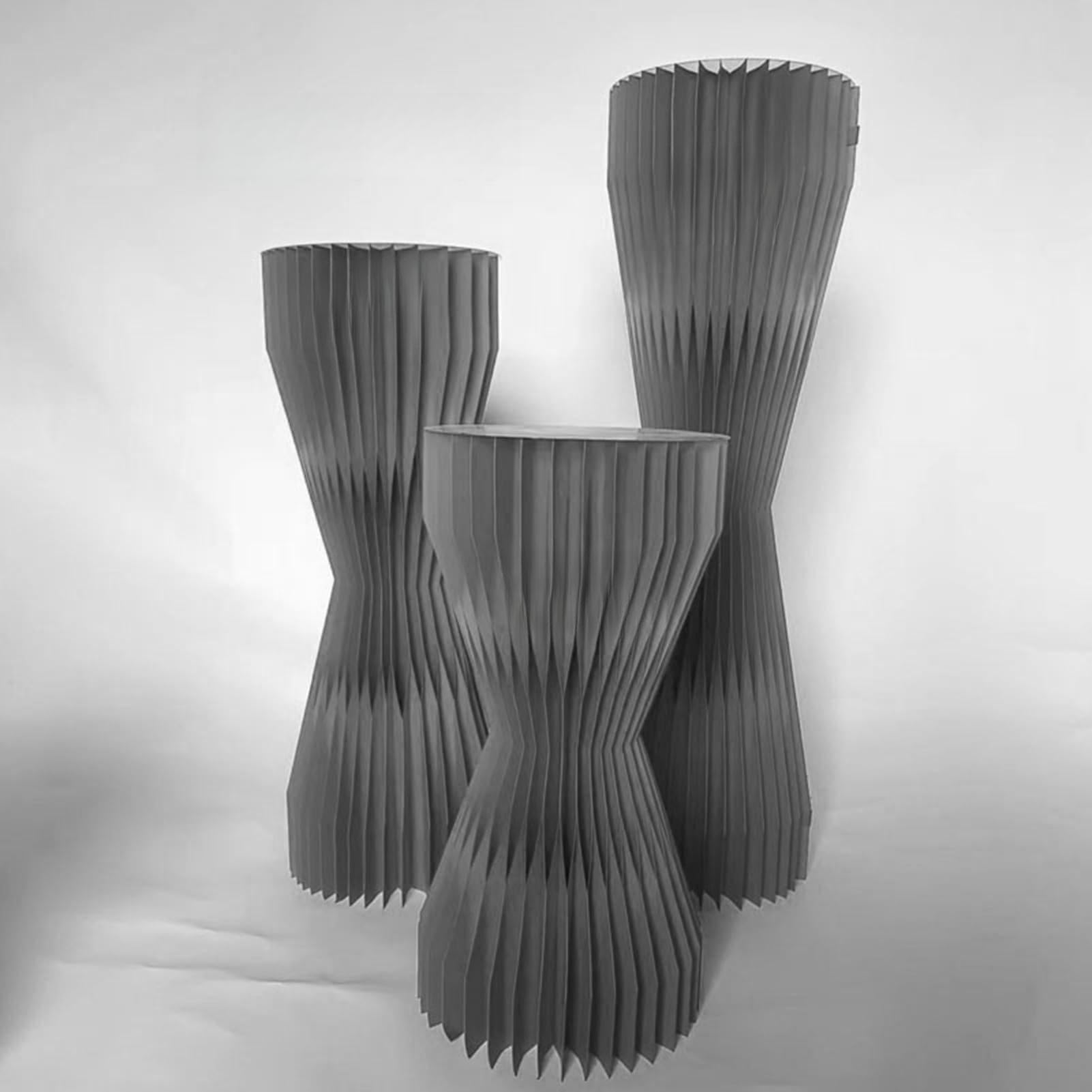 YTBHSHXZ plinth， 3 Pcs Display Pedestals, Wedding Centerpieces Cylinder Flower Stand, Paper Roman Pillar(Gray)