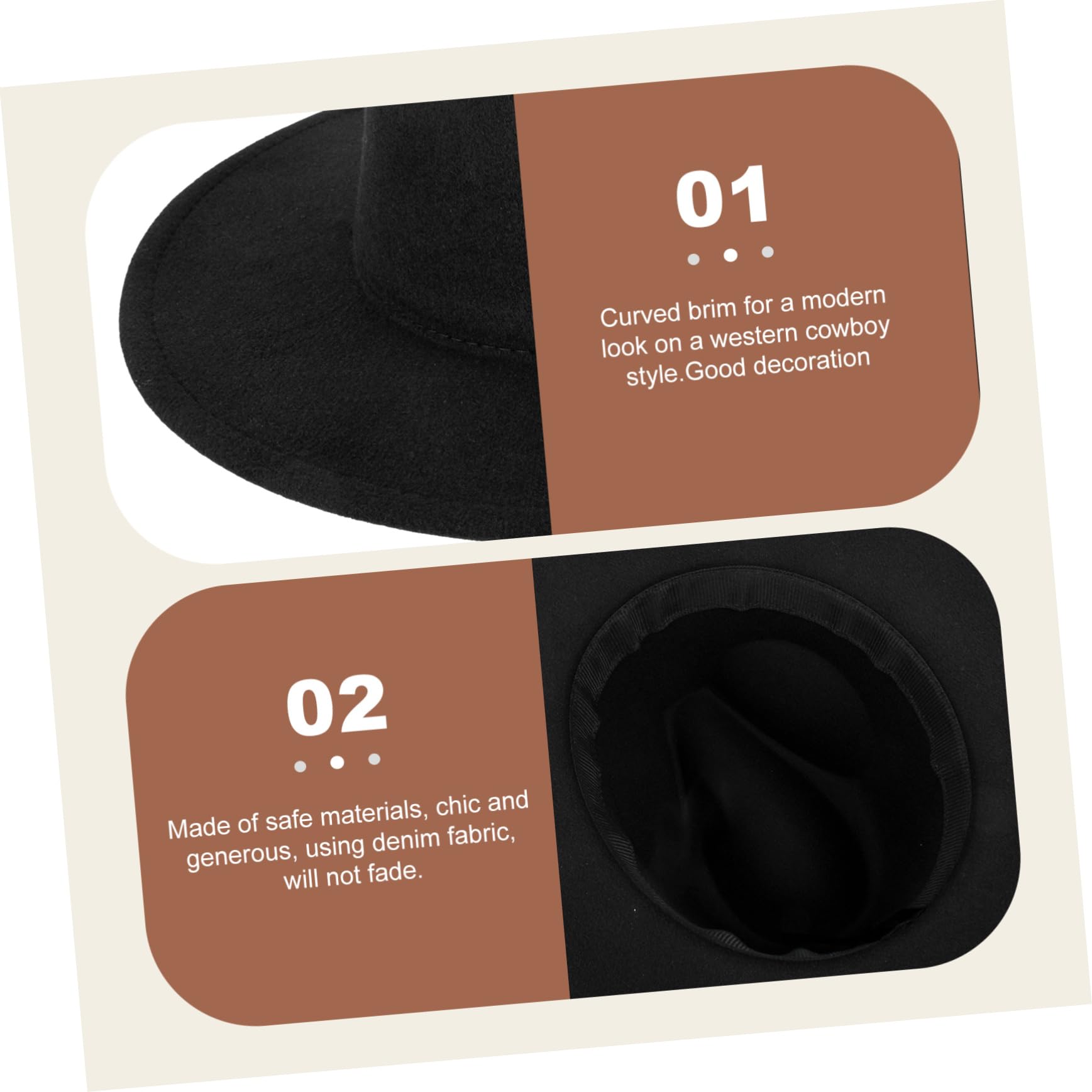 VANZACK Chic Western Denim Cowboy Hat Sequin Gold Bling Hat for Women Hair Decoration Wide Brim Cap Outdoor