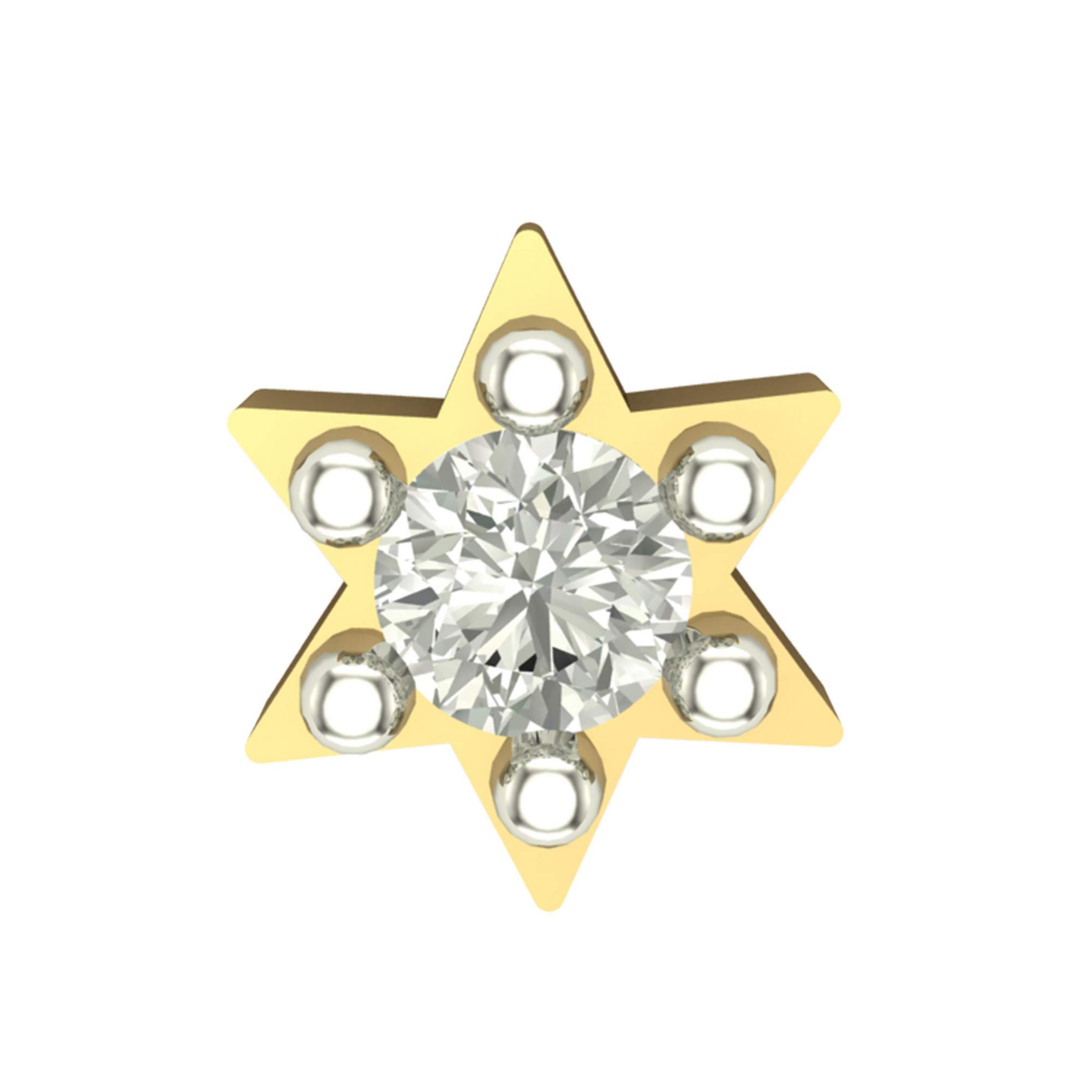 18K/14K Yellow/Rose/White Gold and Diamond Nose Pin(Screw) for Women