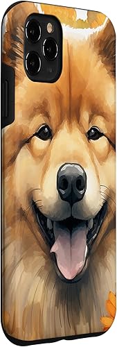 Miniatura 3 de iPhone 11 Pro Max Chow Chow Dog Watercolor Sunflower Case