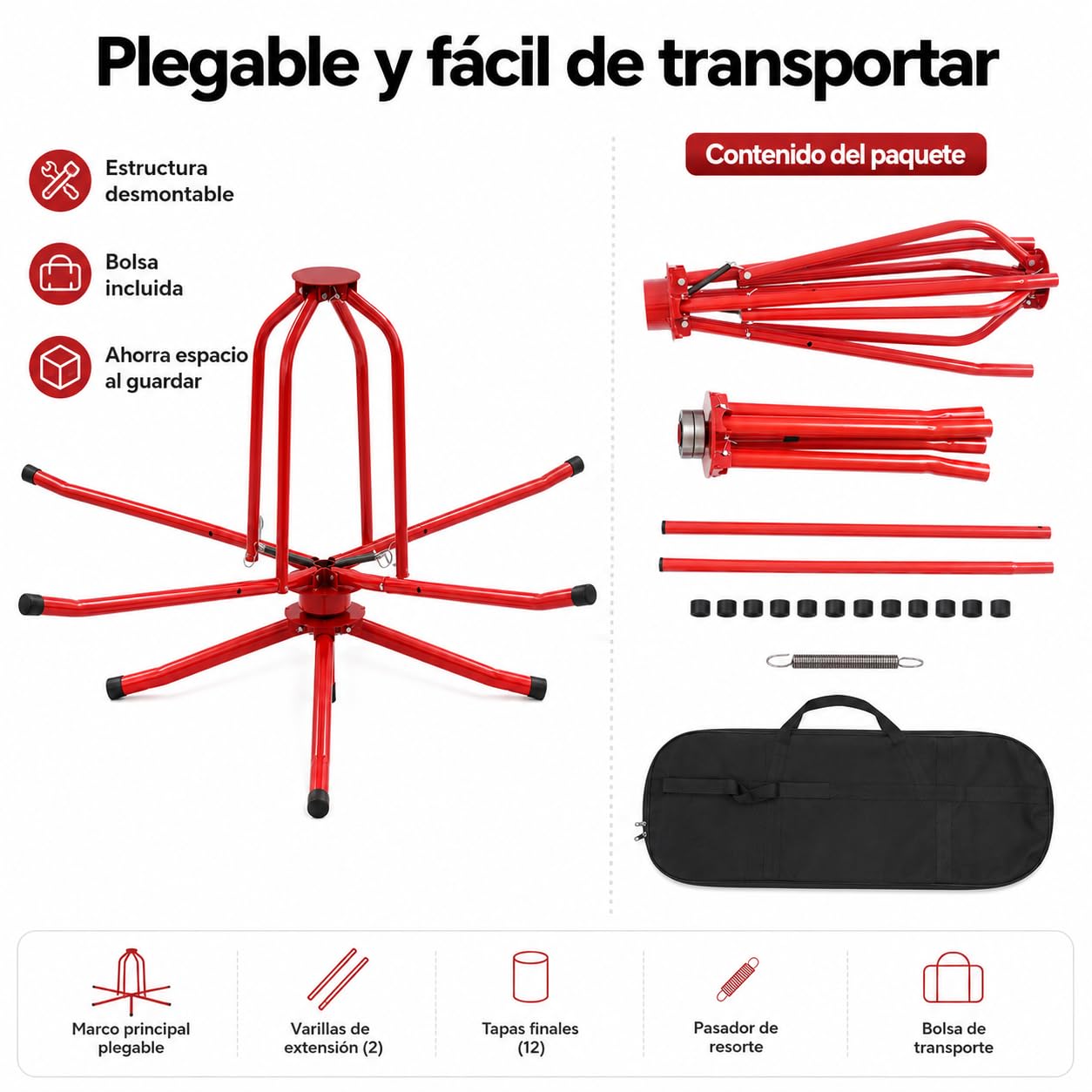 Desenrollador de Tubos para Suelo Radiante 16-32 mm, Enrollador PEX/PERT/AL-PEX con Soporte de Pie, Capacidad 200kg, Diámetro Ajustable y Bolsa de Transporte