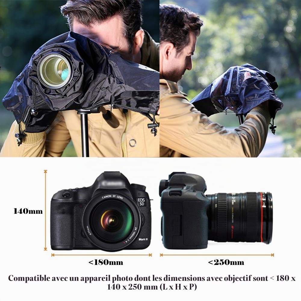 JJC Nylon Caméra Couverture Anti-Pluie Housse Protection Imperméable pour Fujifilm Nikon Canon Sony DSLR Appareil Photo Reflex