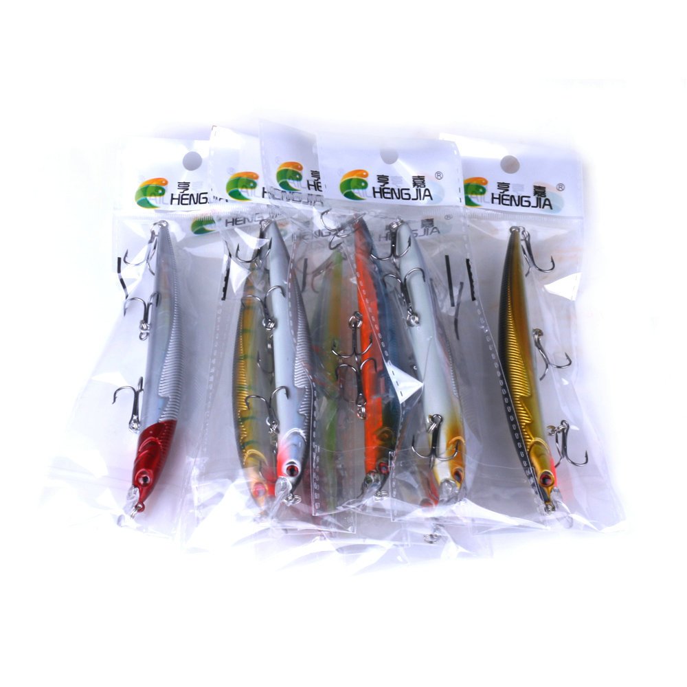 8 señuelos Minnow VIB Inshore grandes con tres ganchos de triple punta 13,4 G/13,3 cm
