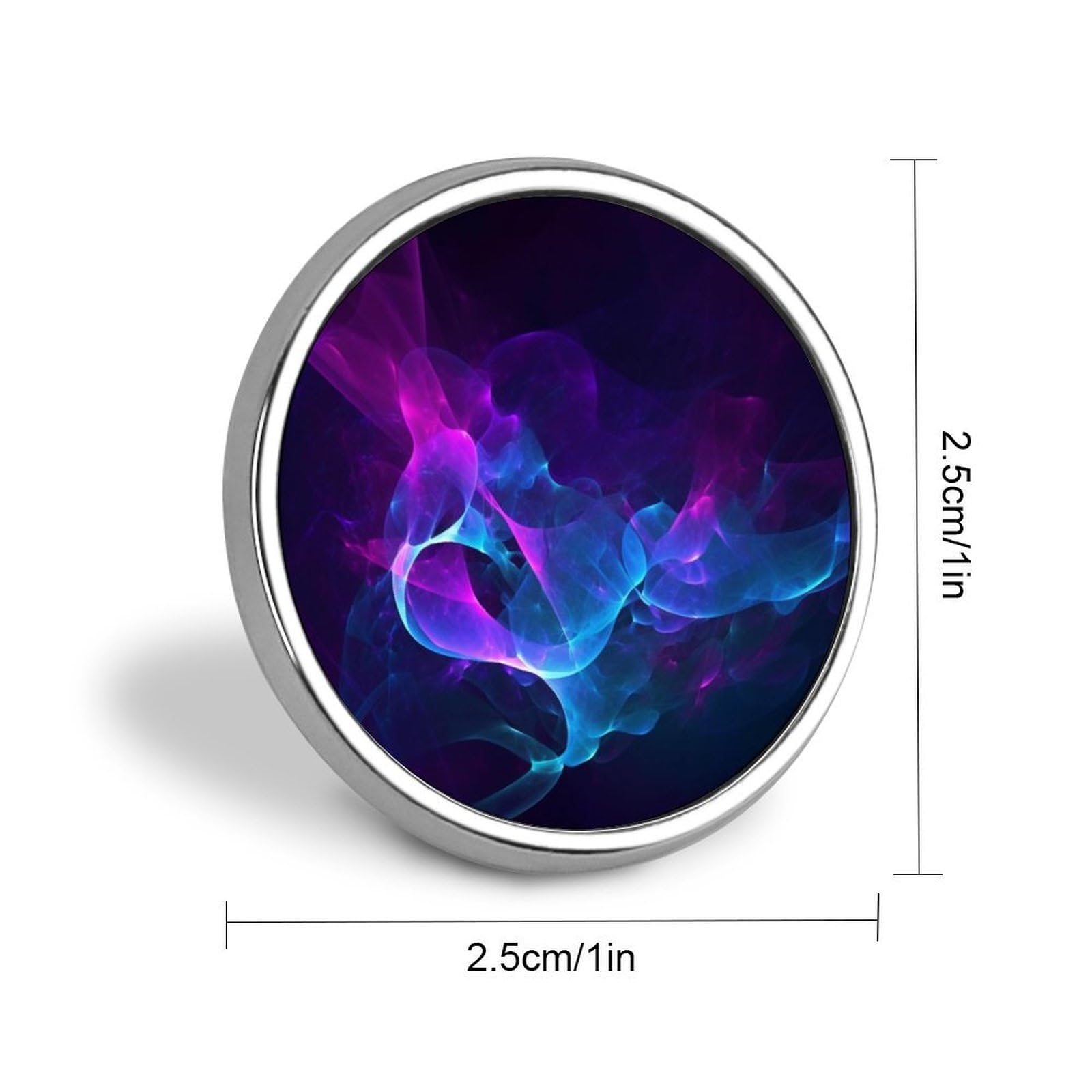 Aluminium Alloy Round Badge Brooch Pins for Men Cool Blue And Purple Brooches Elegant Pin for Women Fashion Button Badges Brooch Badge for Hats Jackets Shirts