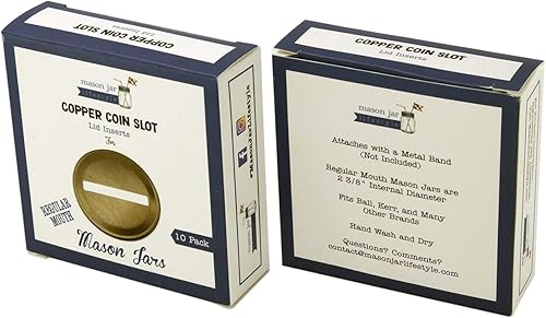 Miniatura 8 de Insertos de tapa de banco de monedas de cobre para tarros de masón, bola, conservas (paquete de 10, boca ancha)