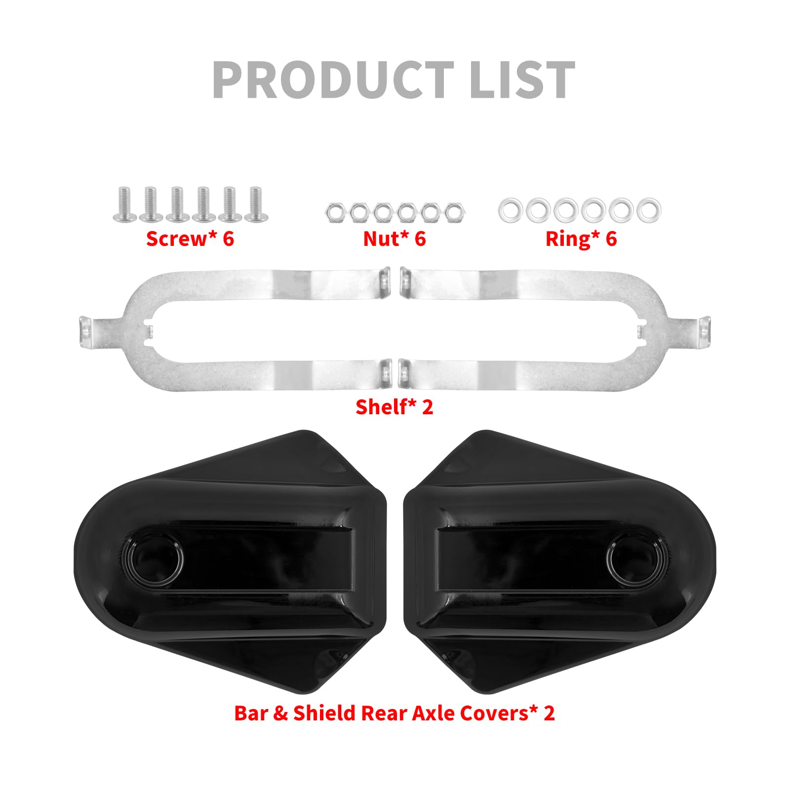 Moto Asse Posteriore Dado Coperture Cap Fit per Harley Softail Slim FLS Deluxe FLSTN FXSTB 2008-2017 Nero