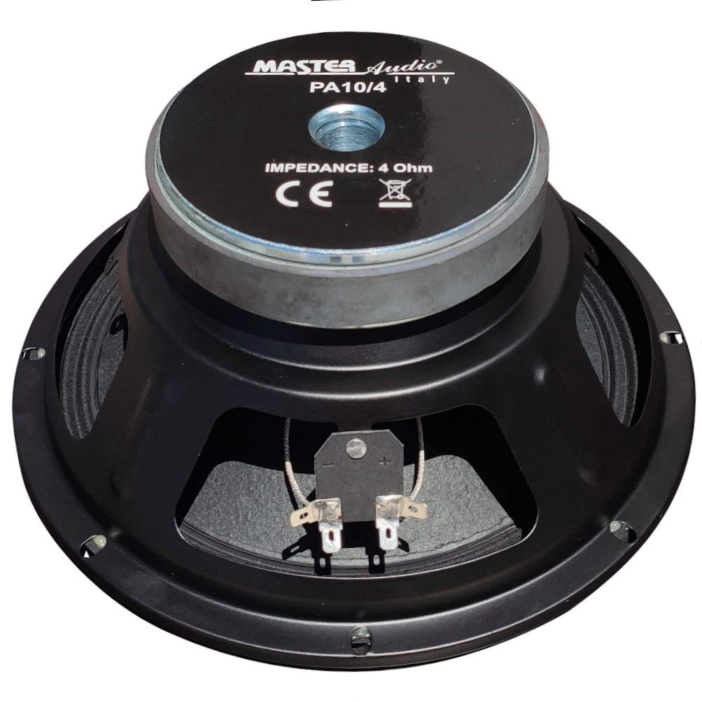 1 WOOFER MASTER AUDIO PA10/4 altoparlante diffusore da 25,00 cm 250 mm 10" da 300 watt rms e 600 watt max con impedenza 4 ohm per casa feste discoteca sensibilità 93 db, 1 pezzo