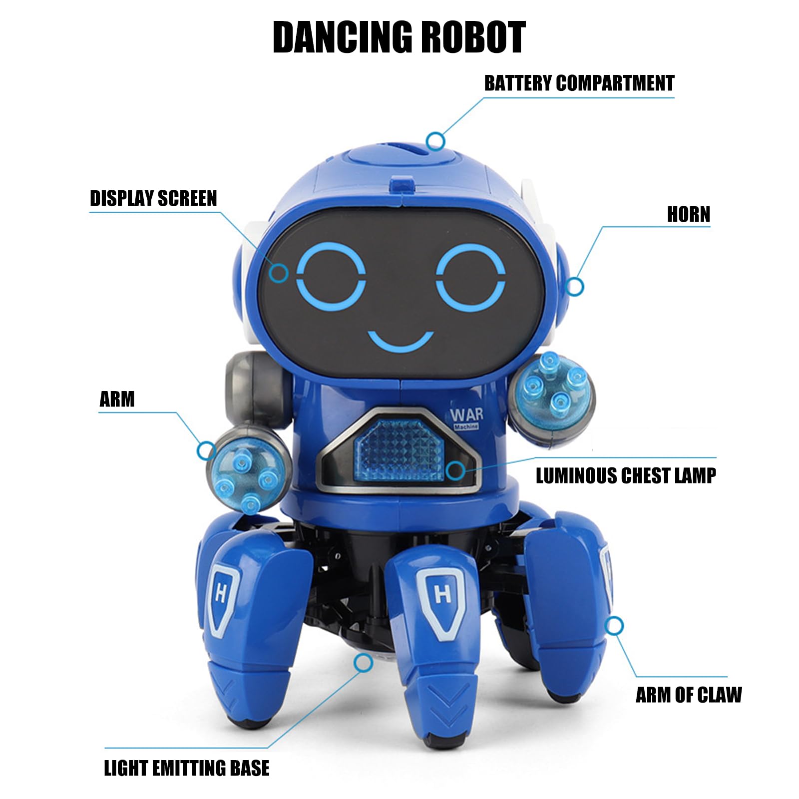 Interactive Six Claws Robot for Learning and Family Fun with Music Learning Robot — view 3