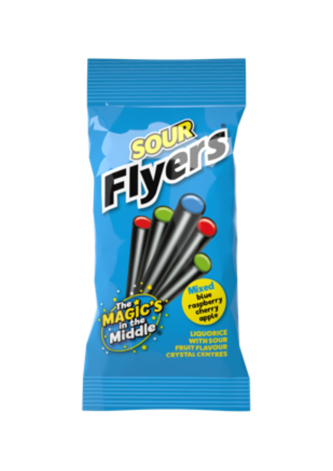Flyers Sour Liquorice Sticks - 7 Pack x 12 | Tangy & Sour Flavoured Sweets | Bulk Pack for Sharing & Snacking