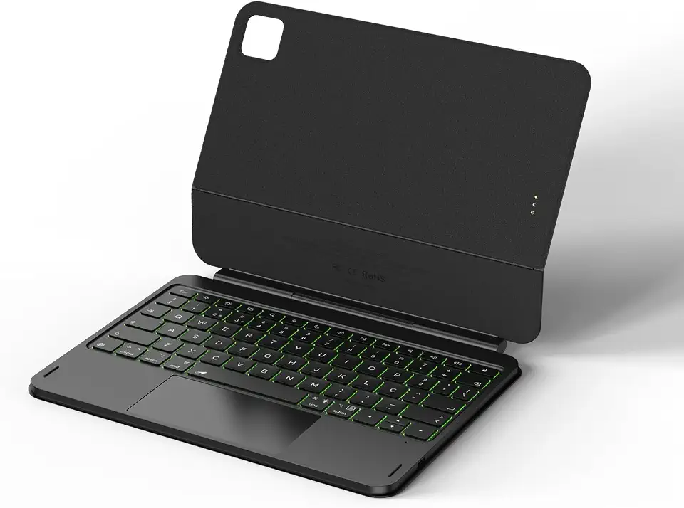 Capa com Teclado e Trackpad para iPad Air 11 Polegadas M4 2026/M3 2025/M2 2024, iPad Air 4ª/5ª 10,9 Polegadas, iPad Pro 11 Polegadas 4ª/3ª/2ª/1ª, Teclado Smart Connect com Layout Português, Preto