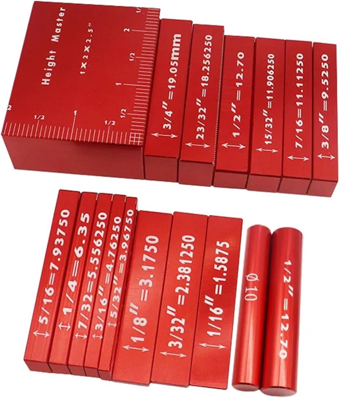 17Pcs/Kit Height Gauges Set Size Marking Block Easy Read Portable Router Tool Brass Engraved Table Saw Accessories Setup