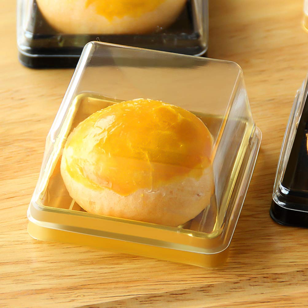 Cabilock 1set Plastic Moon Cake Boxes -yolk Puff Packing Containers for Storing Pastries and Treats Transparent Design for Visibility