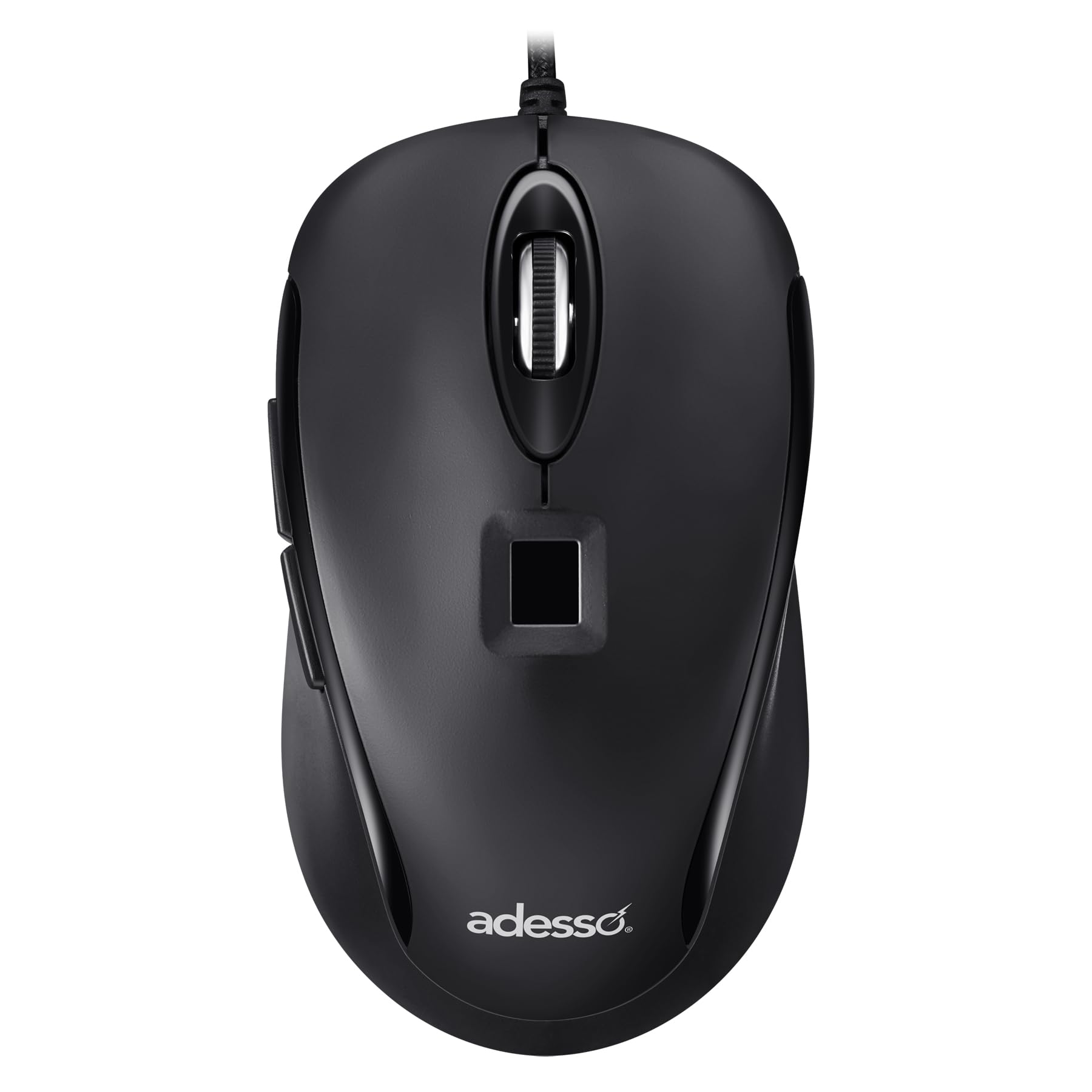 Adesso iMouse F1 - Ratón USB con cable y lector de huellas dactilares 1200 DPI Cifrado AES 256 Biométrico Seguridad Windows Hello Compatible con TAA Cumple con la normativa TAA Fabricado en Taiwán