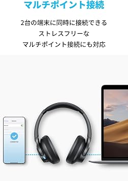 Anker Soundcore Q11i Bluetooth 5.3 Wireless Headphone High Resolution Compatible Wired/Deep Bass/Up to 60 Hours of Music Playback/Multipoint Support/Dedicated App Support Black
