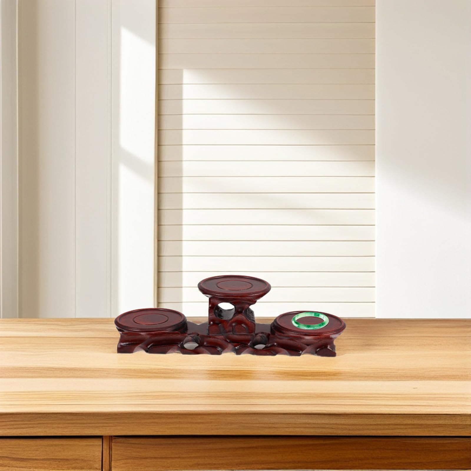 Mikikit Soportes de Madera Maciza Redondos para Exhibición, Base Estable para Pequeños Pedestales y Decoración de Hogar