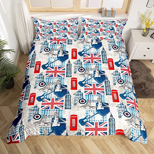 Funda de edredón de Londres con bandera