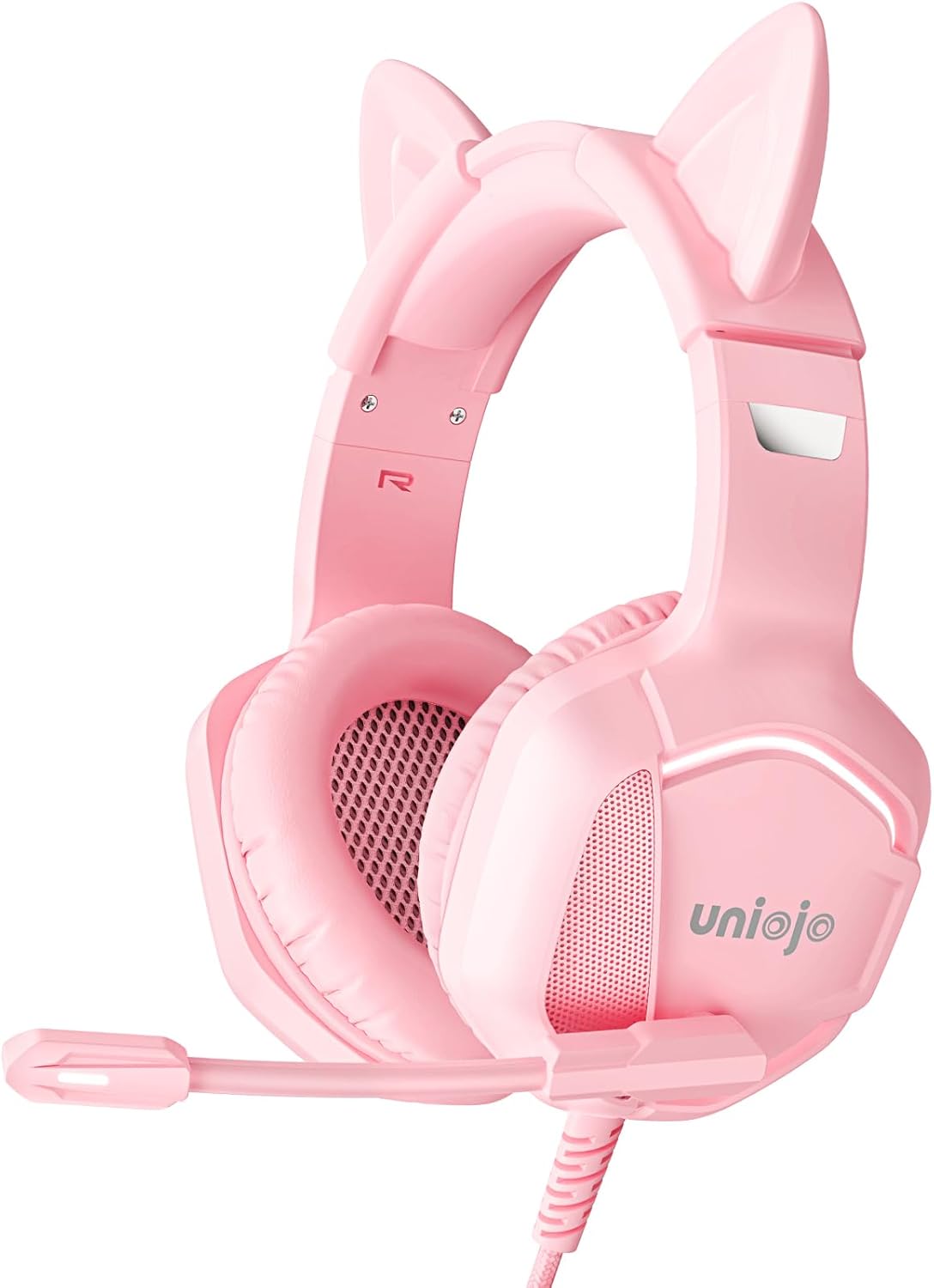 Pink Gaming Headset Noise-Canceling Mic with Stereo Surround,Wired Over-Ear Headphones with Retractable and Flexible Mic&Memory Foam Ear Pads,Removable Cat Ears,for Xbox Series, PS5, PS4, PC, Mobile Pink Gaming Headset Noise-Canceling Mic with Stereo Surround,Wired Over-Ear Headphones with Retractable and Flexible Mic&Memory Foam Ear Pads,Removable Cat Ears,for Xbox Series, PS5, PS4, PC, Mobile