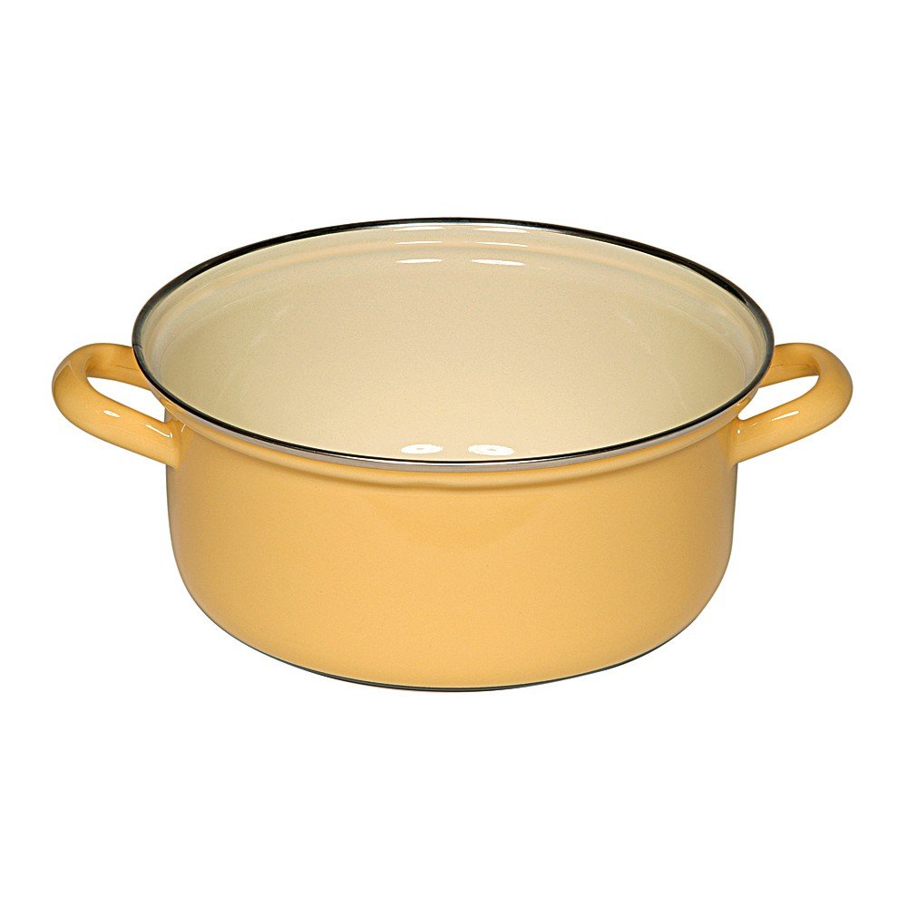 Riess Classic - Casseruola con bordo cromato, diametro 20 cm, colore: Giallo pastello