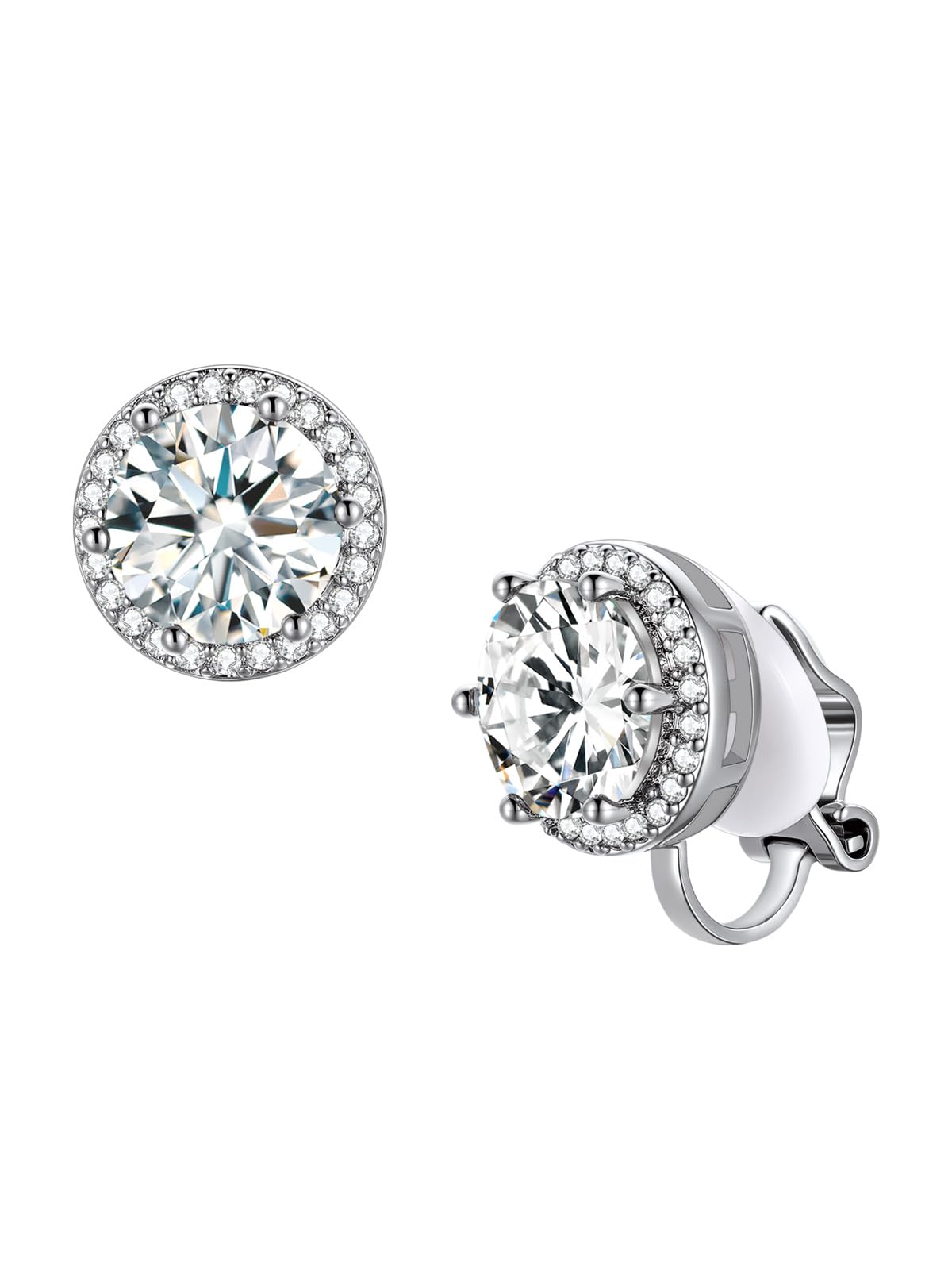 FindChic Sparkling Birthstone Clip On Earrings