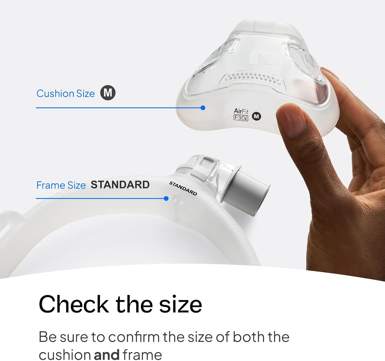 Resmed AirFit F30i Standard Frame System - for Full-Face CPAP Mask - Replacement CPAP Accessories - Without Headgear - Medium - Image 2