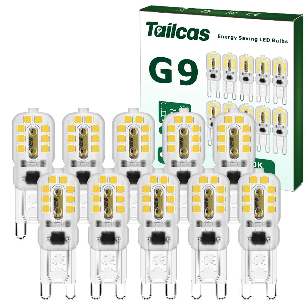 Żarówka LED G9 3 W Zimna biel 360° Wiązka światła 300 lumenów 3000 K AC/DC 220–240 V Oświetlenie dekoracyjne Zastosowanie Żyrandol 10 sztuk [Klasa efektywności energetycznej F]