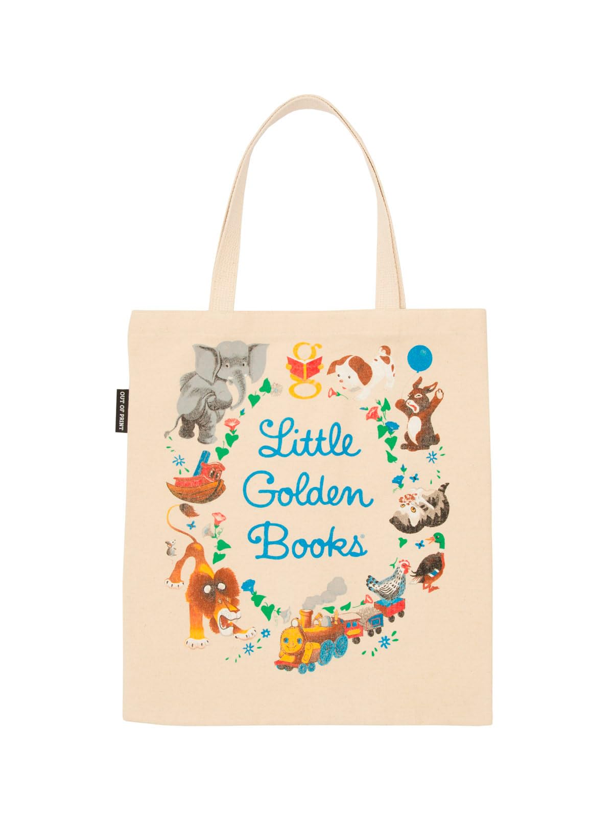 Out of Print Little Golden Books Tote Bag with Inner Pocket - Gift for Book Lovers