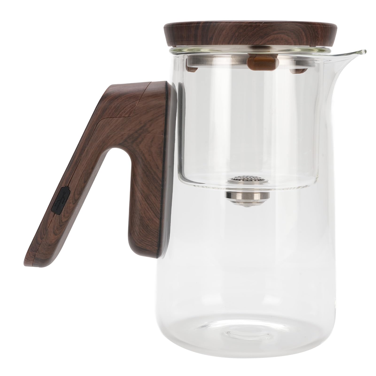 Yinhing Glas-Teekanne, 800 Ml, Magnetische Trennung, Teekanne mit Integriertem Sieb und Timer für Losen Tee und Kräutertees, Elegantes Design für Teeliebhaber