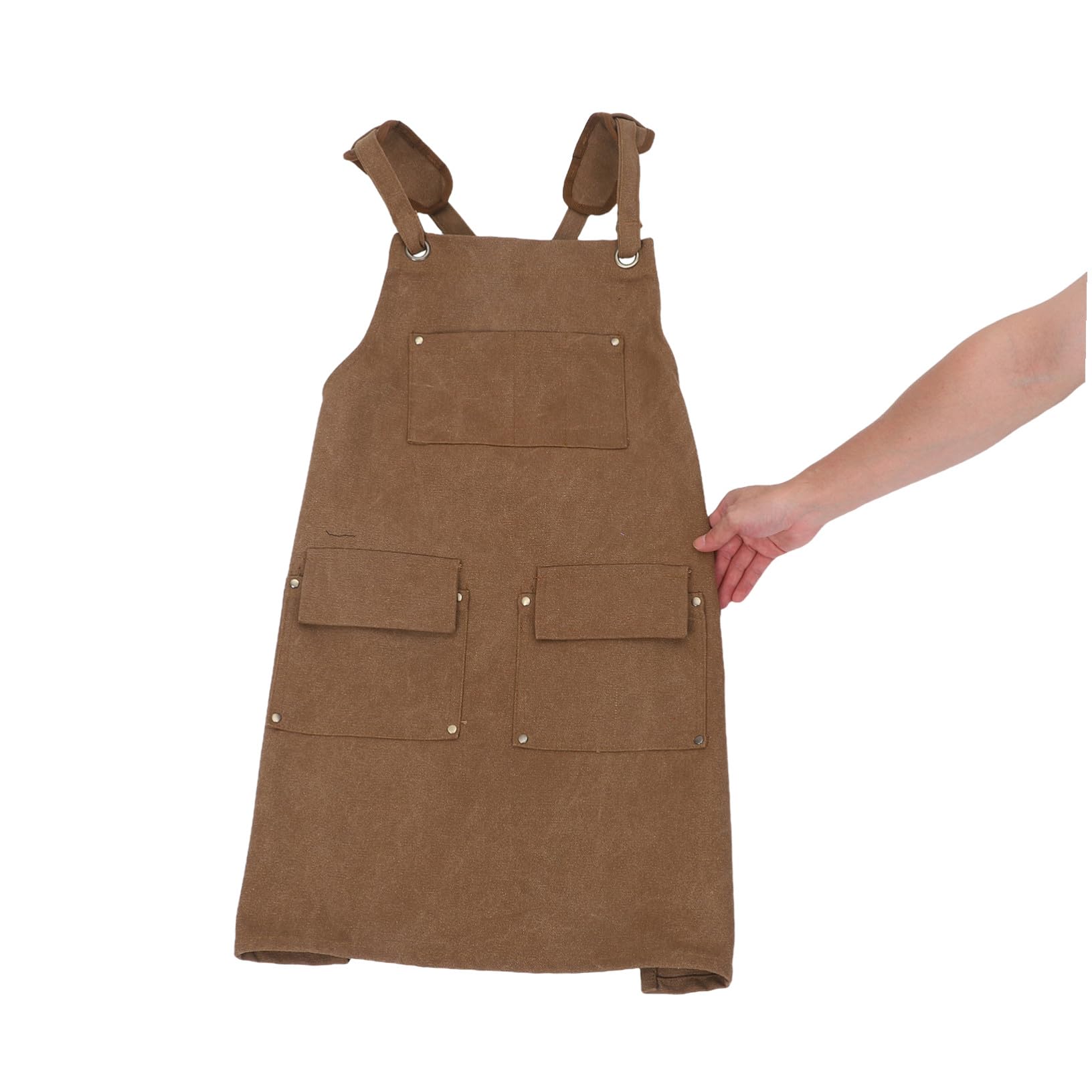 Delantal de Lona para Trabajo con Bolsillos Múltiples Tirantes Ajustables y Protección Completa para Carpintería Jardinería y Taller Unisex