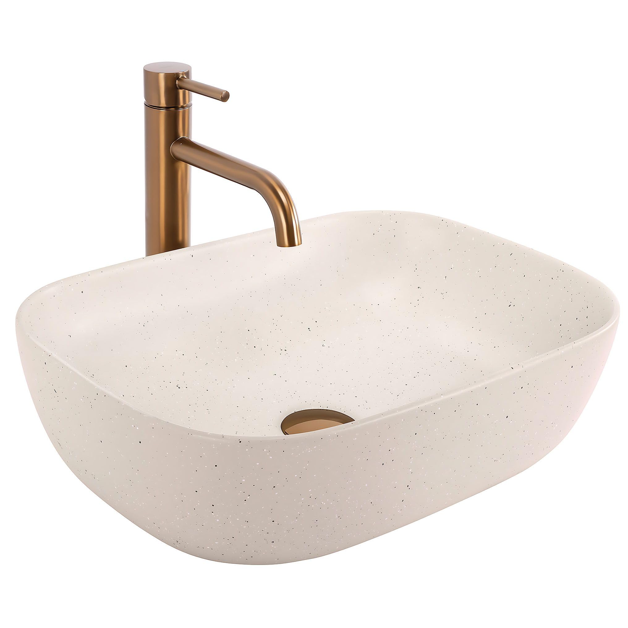 Lavabo Sobre Encimera Rea Belinda Sandy Beige 46,5X33X13,5Cm