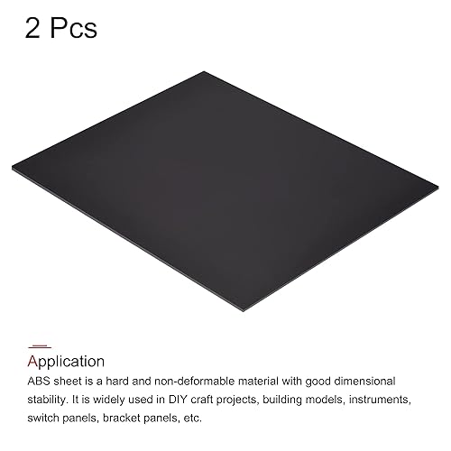 Miniatura 9 de MECCANIXITY Hoja de plástico ABS negro de 10 x 8 x 0.04 pulgadas para modelo de construcción, manualidades de bricolaje, panel, paquete de 2