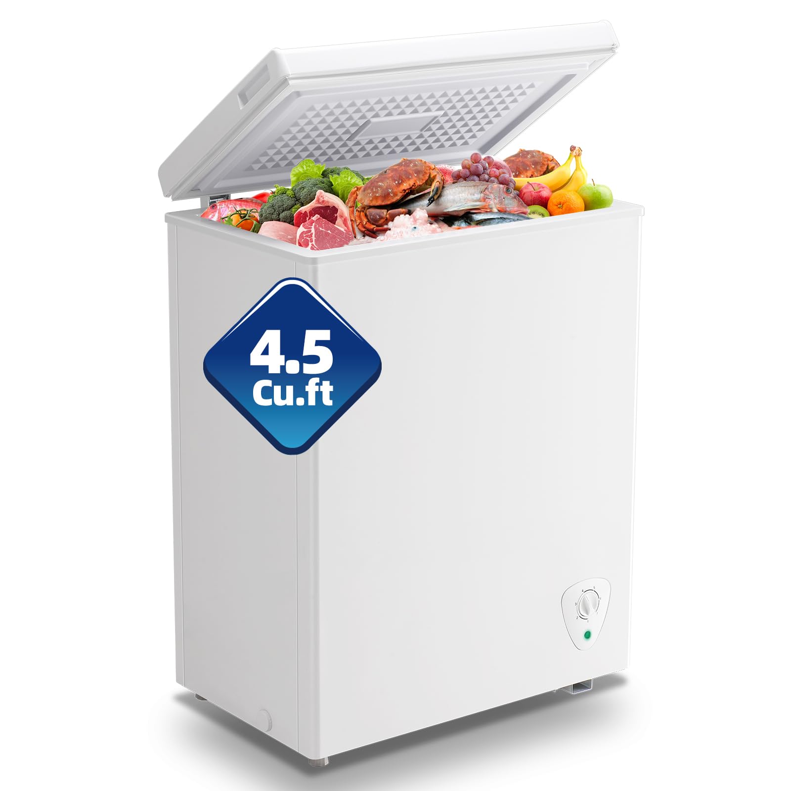 TACOOL Chest Freezr with Wheels Deep Freezer for Bulk Storage Top Open Door 2 Removable Baskets 7 Modes Temperature for Home Apartment Kitchen White | Fridge.com