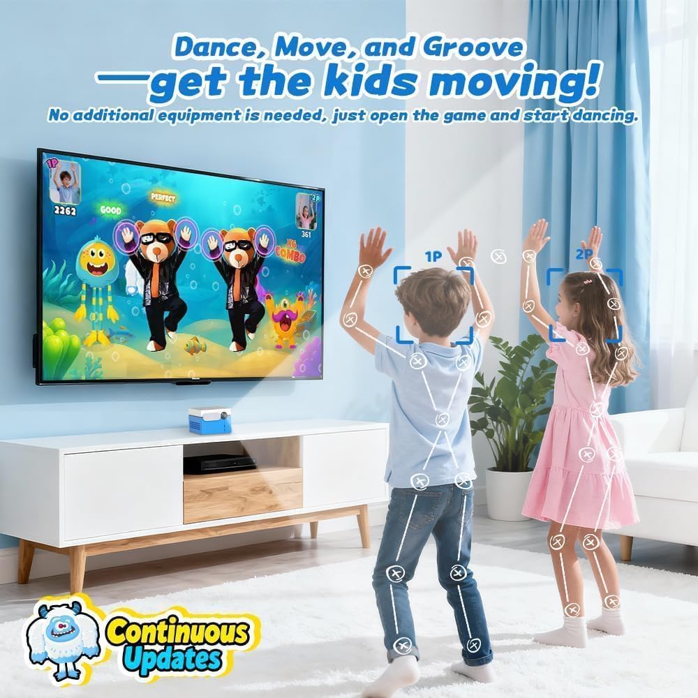MotionX Consola de Juegos por Movimiento para Niños con Cámara HD, Consolas Videojuegos Interactivas 2 Jugadores, Más de 50 Juegos, Consola Infantil Portátil para Niños y Niñas a Partir de 3 Años
