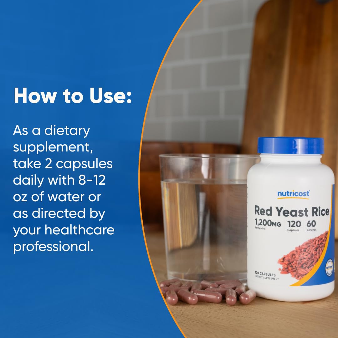 Nutricost Red Yeast Rice 1200mg, 120 Capsules, 60 Servings, Gluten Free — Amazon image 6