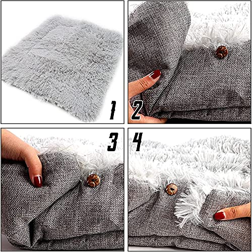 TUAKIMCE Katzenbett Waschbare 2 in 1 Katzenbett Katzendecke Flauschige Katzenbett Plüsch Weich Katze Schlafen Bett Schlafen Katzensofa katzenbettchen - Image 6