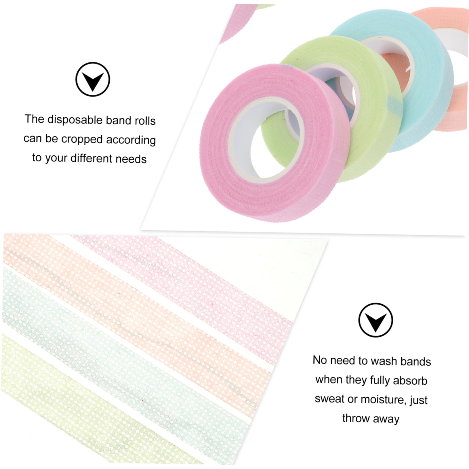 FOMIYES Eyelash Extension Wraps Non-woven Bands 8 Rolls Disposable Lash Tape for Face Makeup