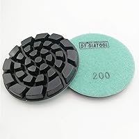 Vista 5 de DT-DIATOOL Almohadillas de Pulido de Piso de Diamante con Enlace de Resina para Piso de Terrazo Diámetro 4 Pulgadas Grano 200 Paquete de 6
