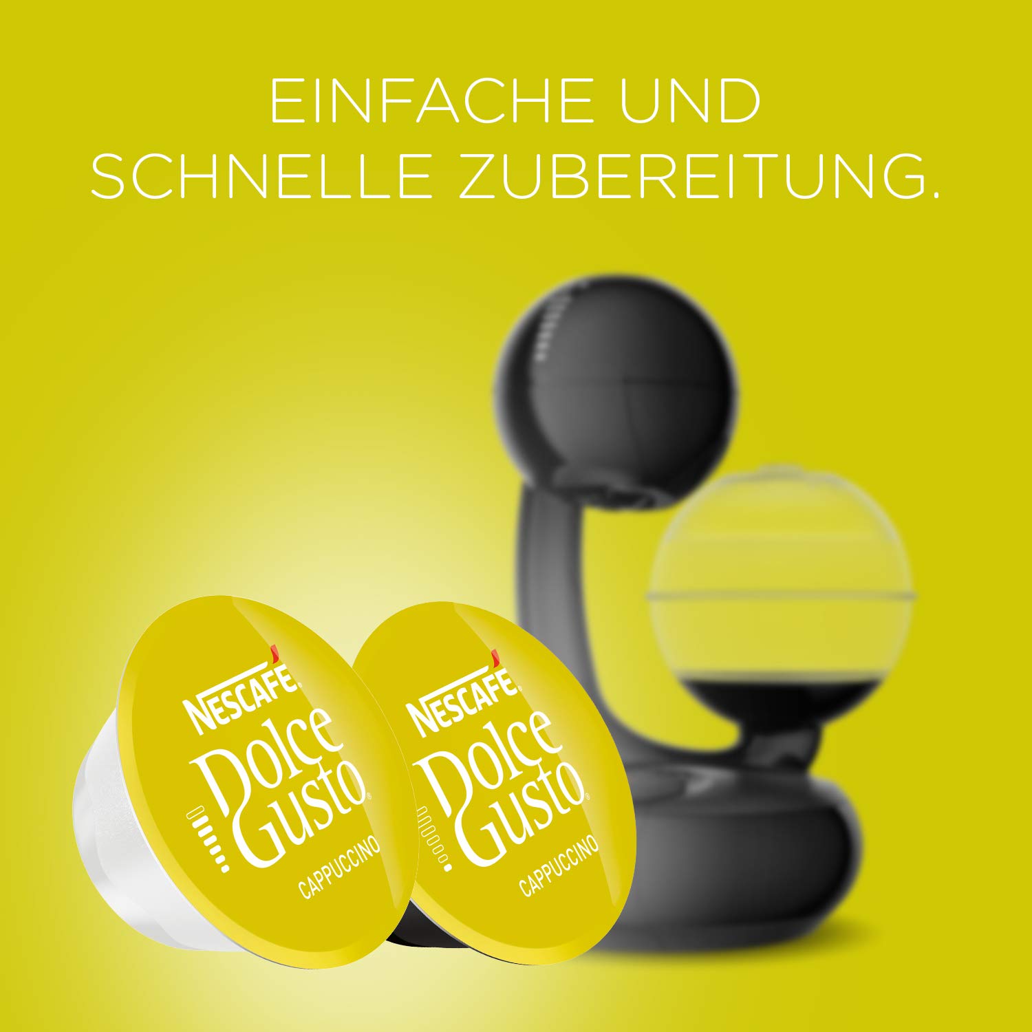 NESCAFÉ Dolce Gusto Cappuccino, 48 Kaffeekapseln, Arabica und Robusta Bohnen, Vollmundiger Kaffee und lockerer Milchschaum, Aromaversiegelte Kapseln, 9er Pack (3x16 Kapseln)