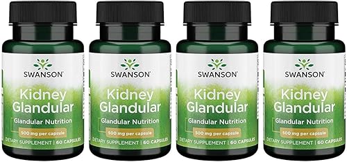 Swanson Riñón Glandular 500 mg 60 Caps 4 Pack