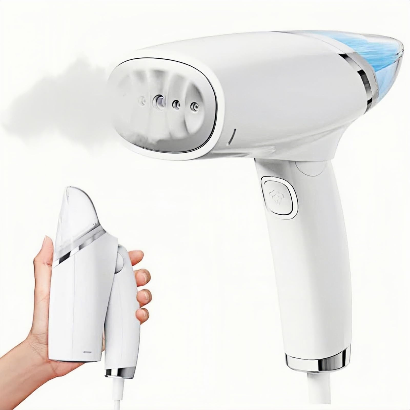 Handheld Garment Steamer,كواية بخار,Compact Foldable Handheld Vacuum Steamer,1000W, 15g/min Continuous Steam,Fast Heat-Up Steam with 100ML Detachable Water Tank, Lightweight Travel Iron for Fabrics