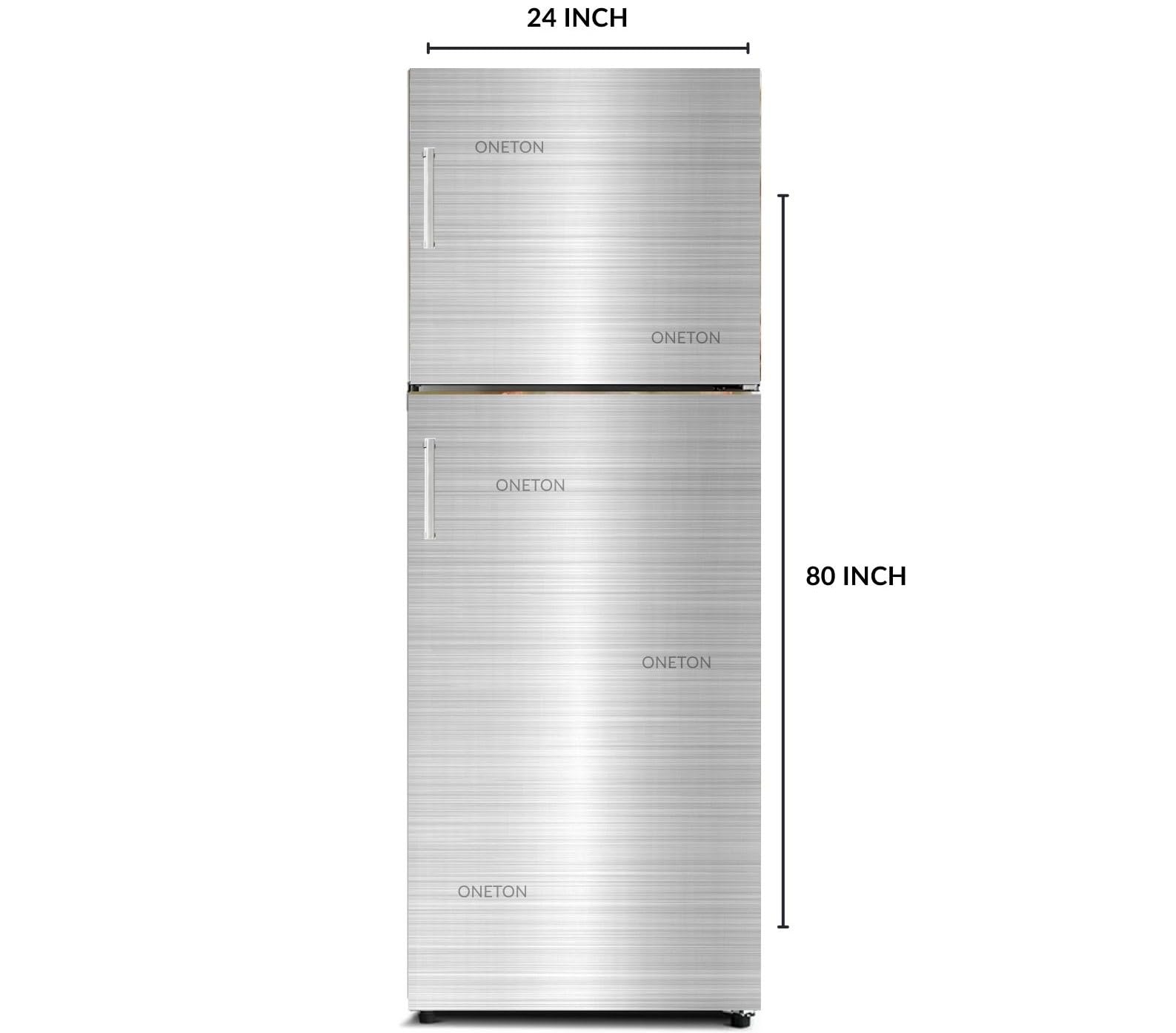 ONETON Marble Sticker Fridge Sticker Self Adhesive Vinyl Sticker Marble Removable Refrigerator Wrap Decorative Sticker (Silver Brush, 24x80 Inch) 1