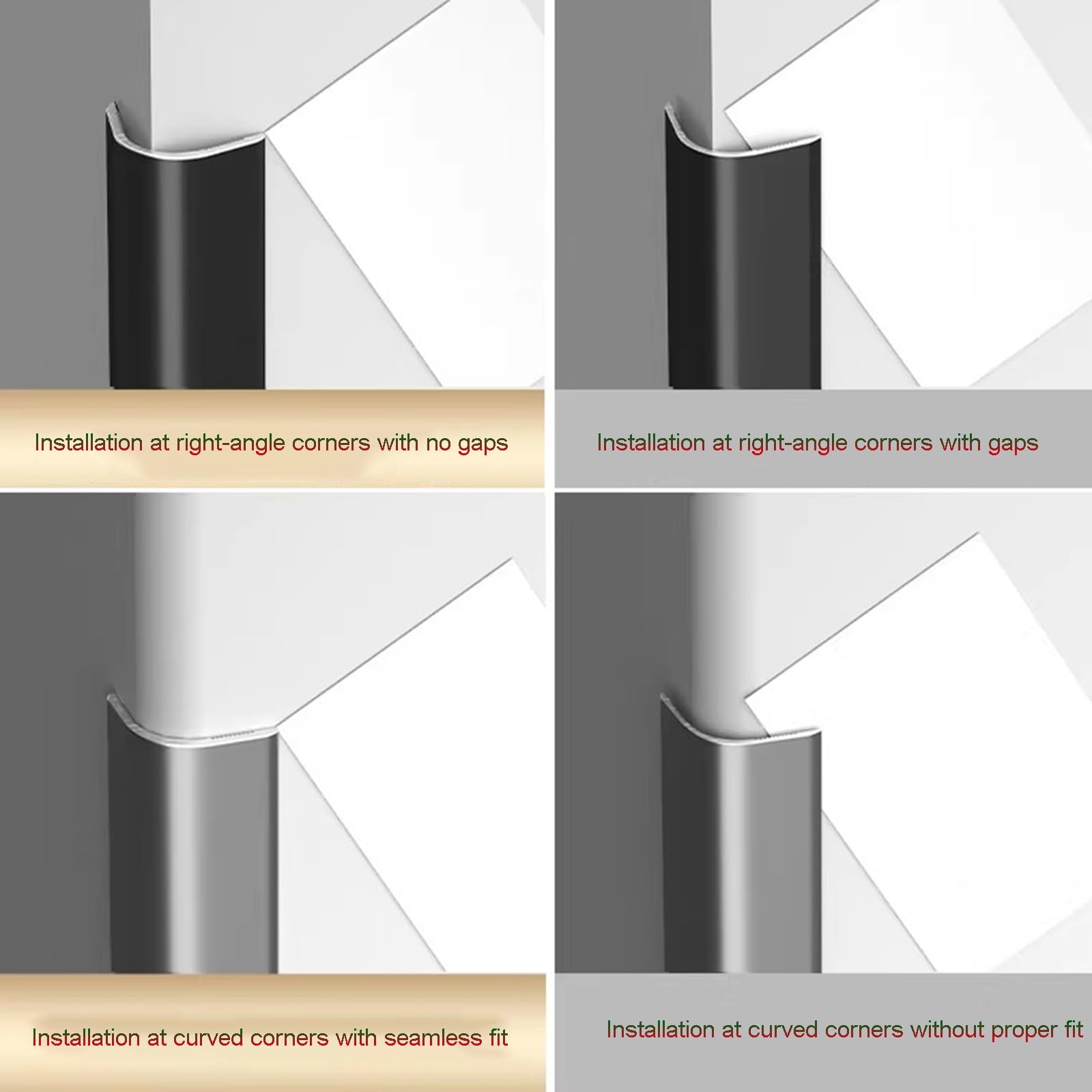 1 M * 3 Szt. Listwa Narożna Zewnętrzna Ze Stopu Aluminium, Pogrubiona Osłona Narożna Ściany Do Laminatu, Podłogi, Drzwi, Drzwi, Listwa Wykończeniowa Ściany(Gentleman Grey,30x30mm)