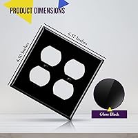 Vista 202 de ENERLITES Placa de pared de metal dúplex para receptáculos, cubierta de salida de acero inoxidable, resistente a la corrosión, tamaño de 1 banda